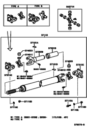 Карданный вал TOYOTA LC (оригинал) номер детали 37110-6A330 