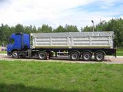 полуприцеп зерновоз самосвального типа, 3 осный, малого объёма.